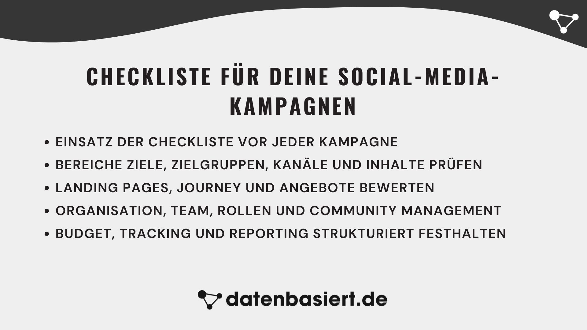 datenbasiert.de Checkliste für deine Social-Media-Kampagnen