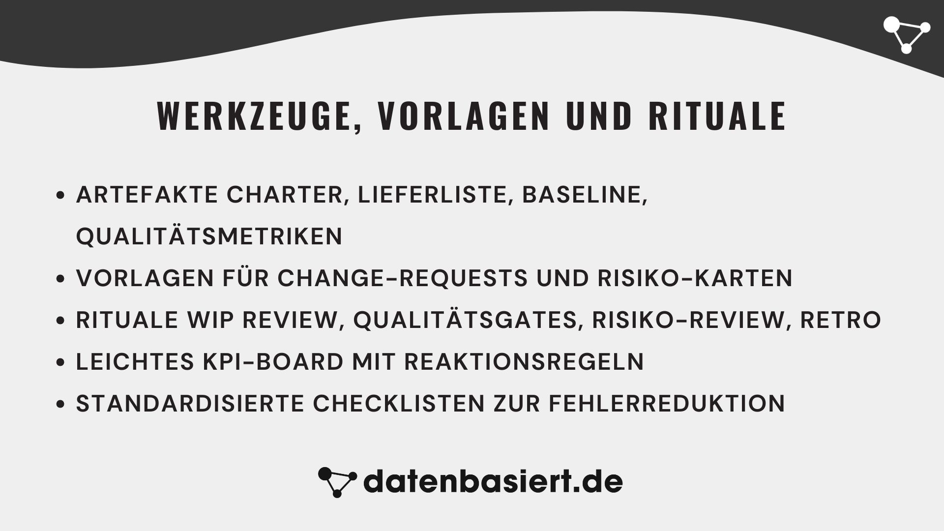 datenbasiert.de Werkzeuge, Vorlagen und Rituale