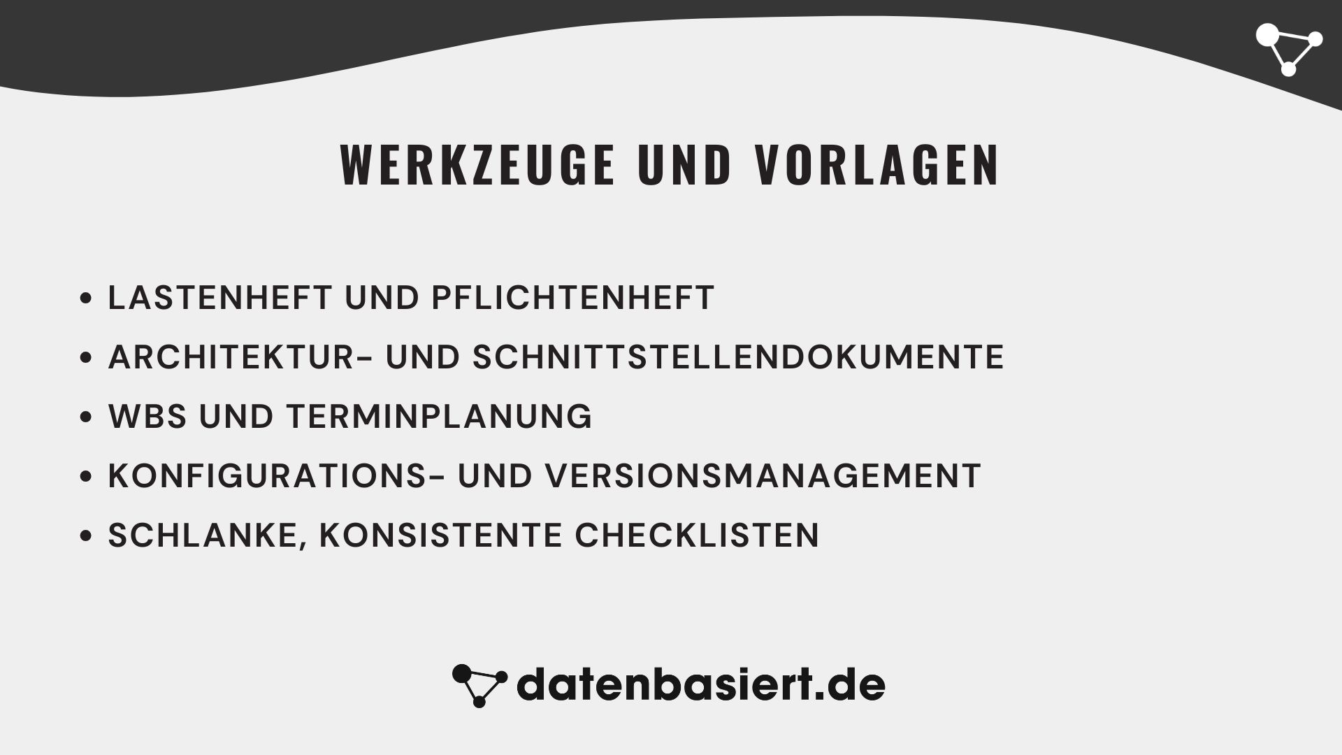 datenbasiert.de Werkzeuge und Vorlagen Wasserfallmodell