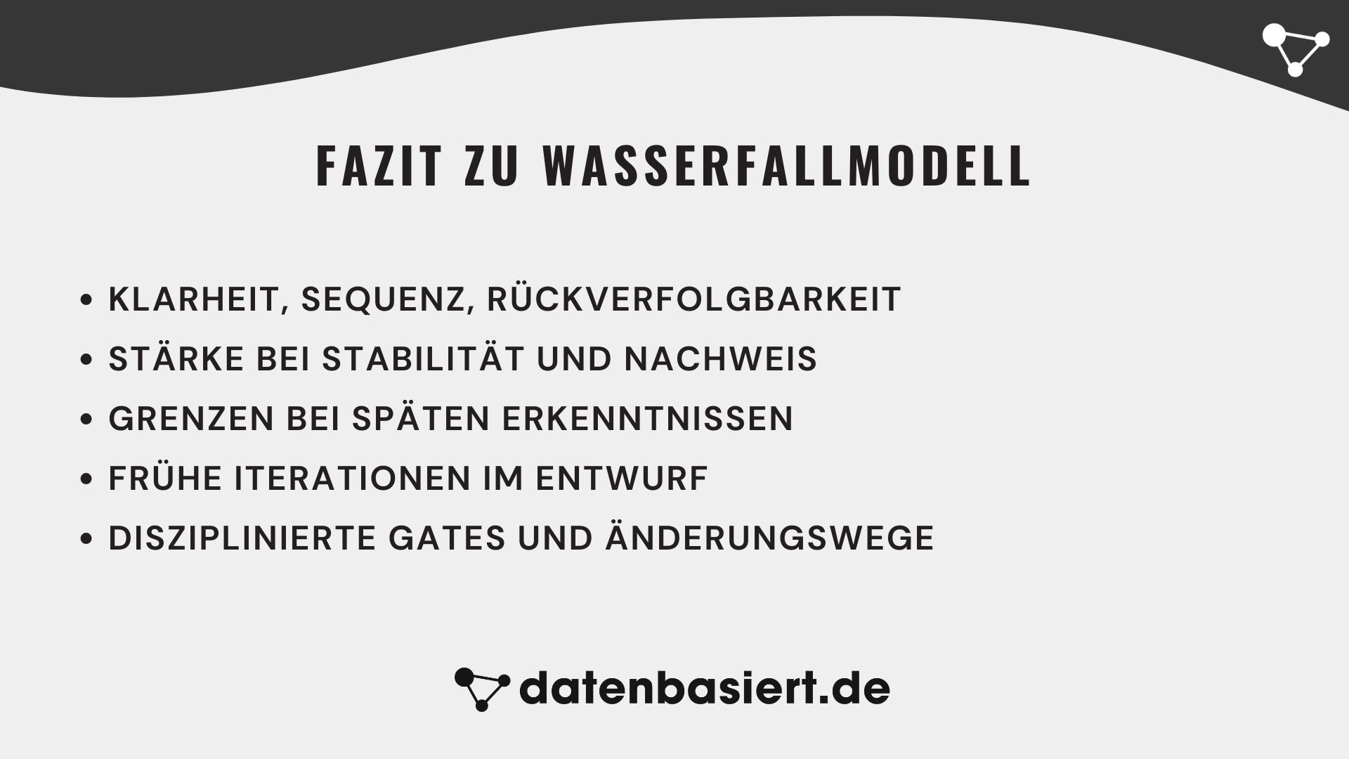datenbasiert.de Fazit zu Wasserfallmodell