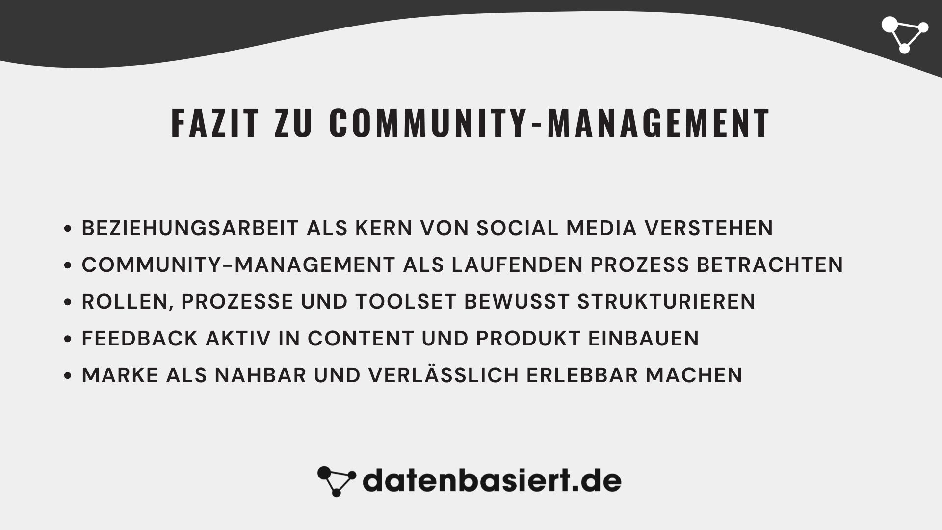 datenbasiert.de Fazit zu Community-Management
