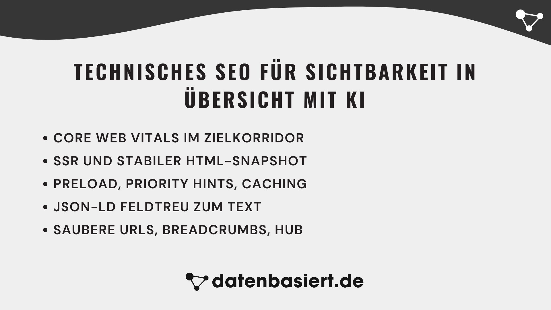 datenbasiert.de Technisches SEO für Sichtbarkeit in Übersicht mit KI