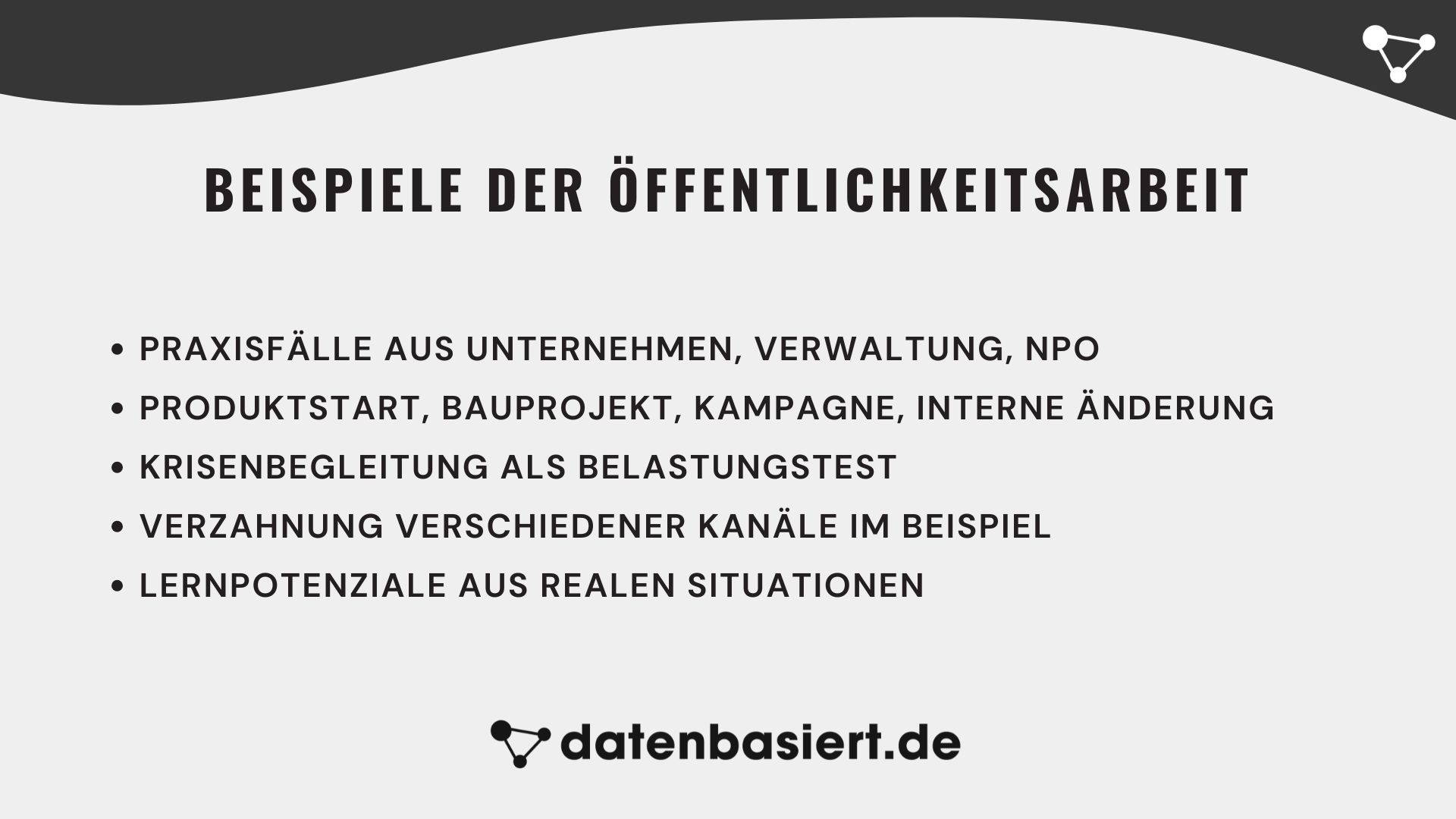 Beispiele der Öffentlichkeitsarbeit