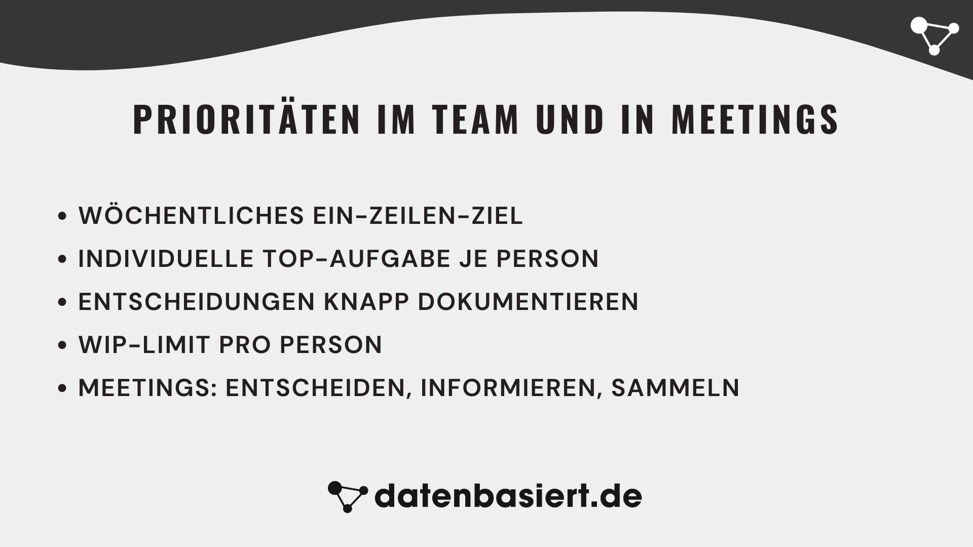 datenbasiert.de Prioritäten im Team und in Meetings