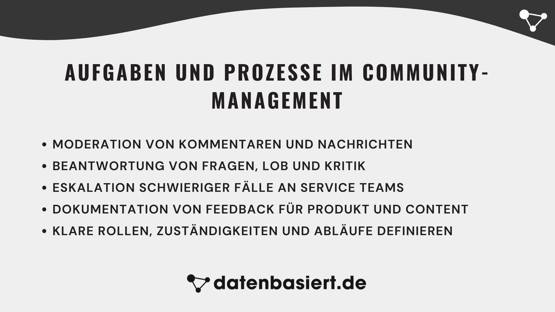 datenbasiert.de Aufgaben und Prozesse im Community-Management