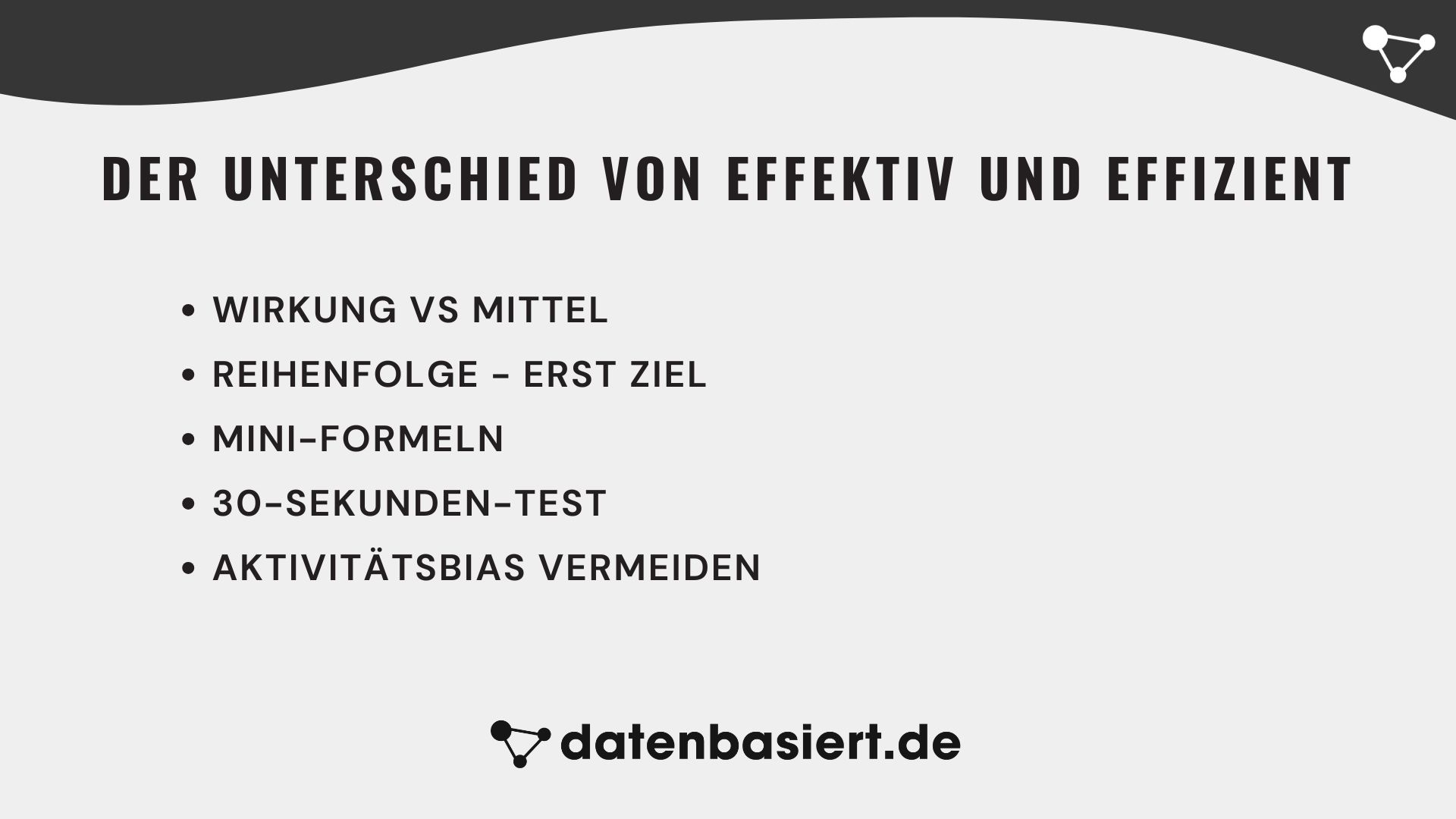 Der Unterschied von effektiv und effizient