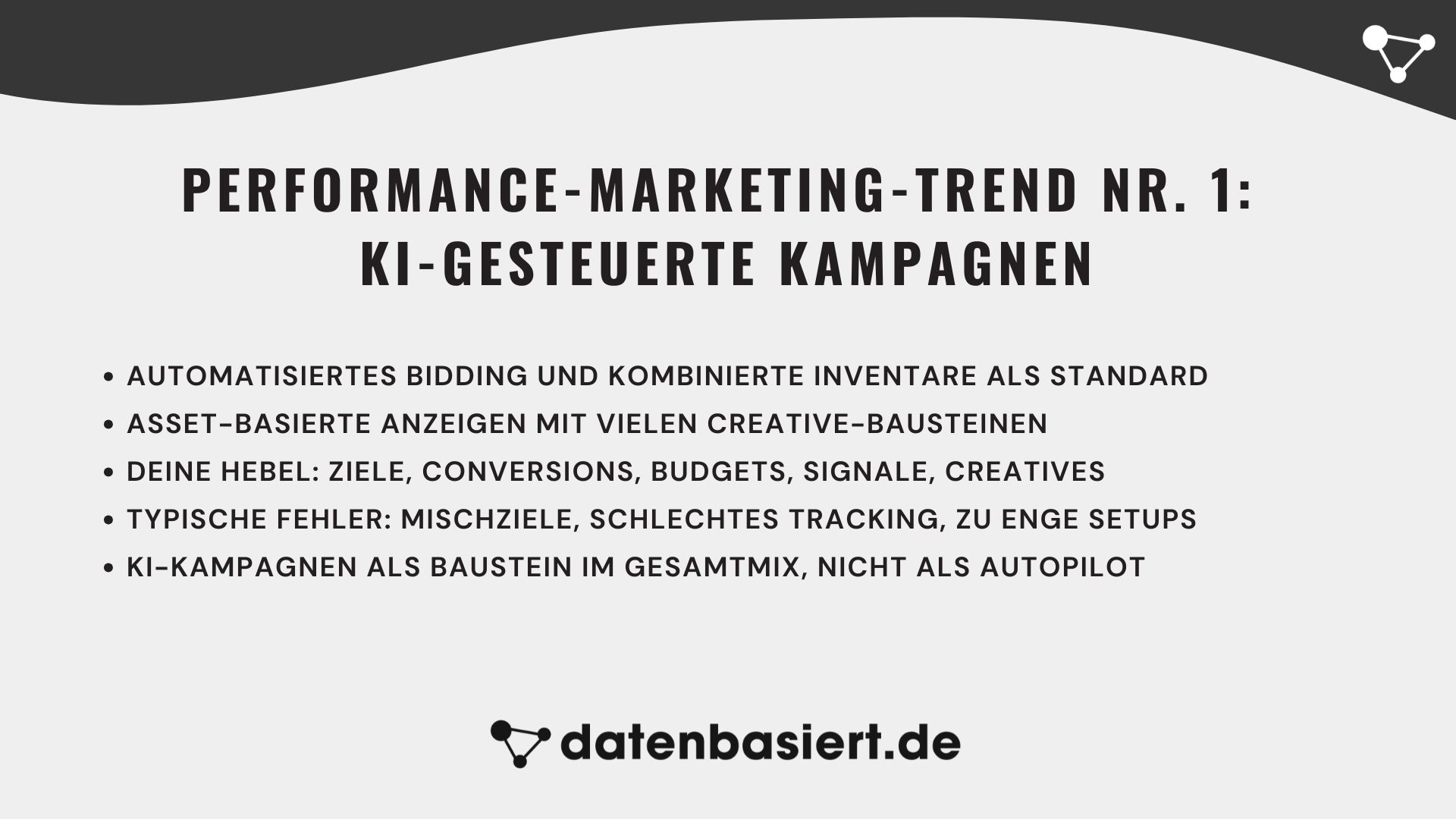 datenbasiert.de Performance-Marketing-Trend Nr. 1 KI-gesteuerte Kampagnen