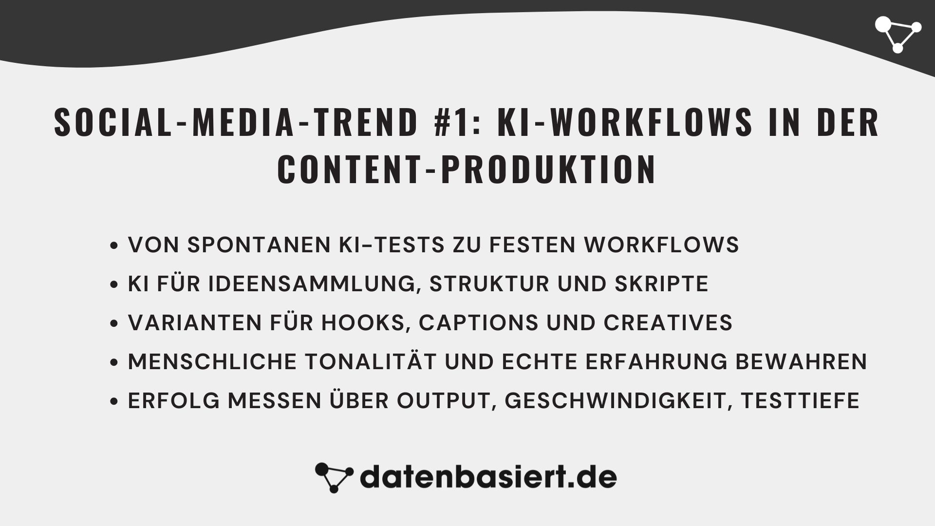 datenbasiert.de Social-Media-Trend #1 KI-Workflows in der Content-Produktion