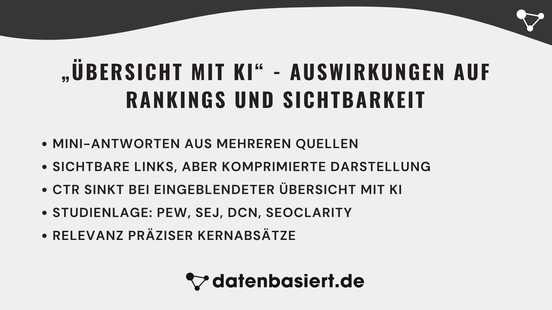 datenbasiert.de Übersicht mit KI Auswirkungen auf Website-Traffic und SEO