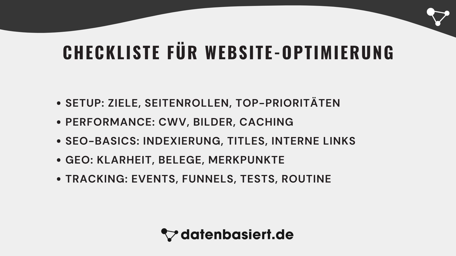 datenbasiert.de Checkliste für Website-Optimierung