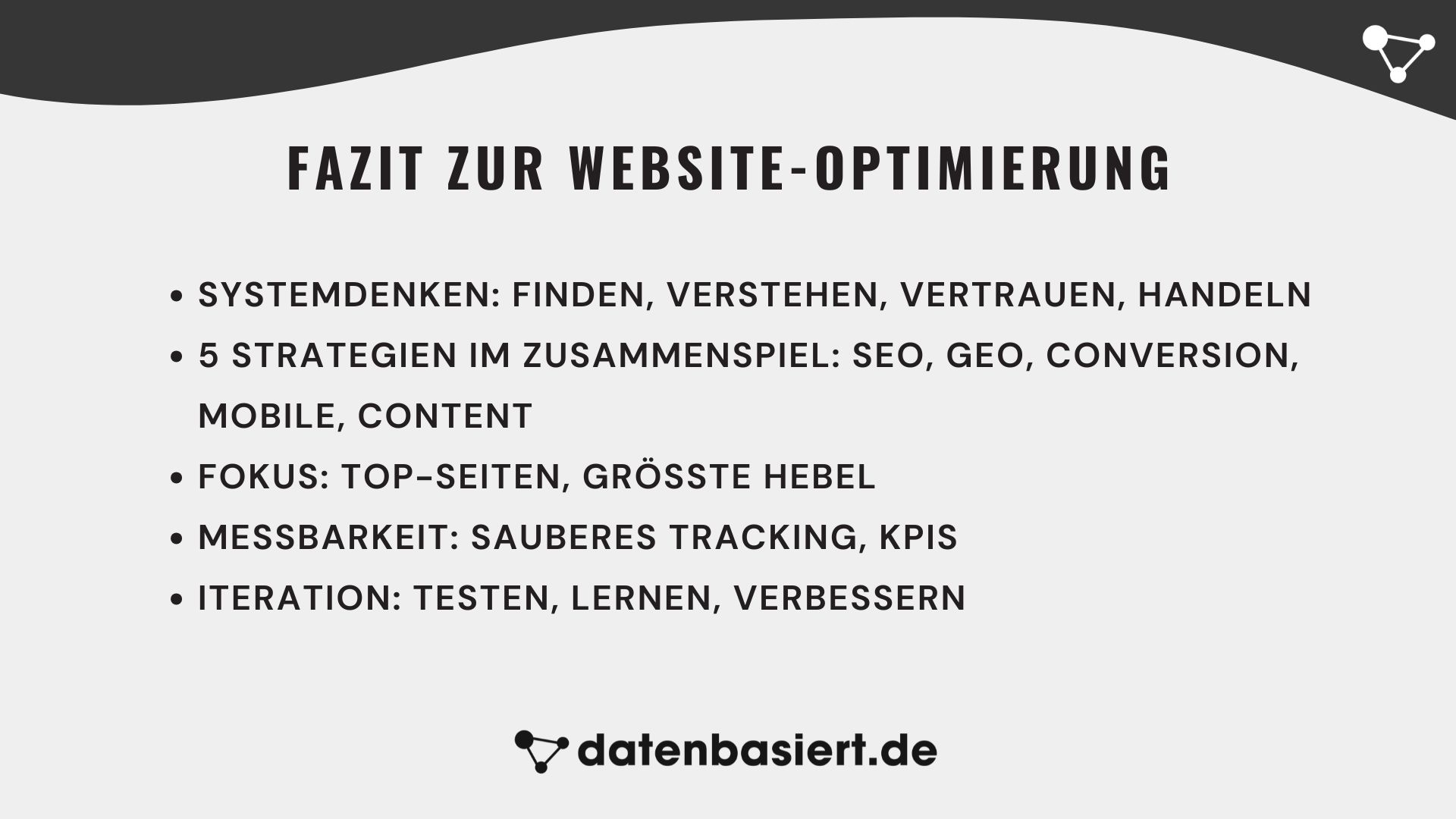 datenbasiert.de Fazit zur Website-Optimierung