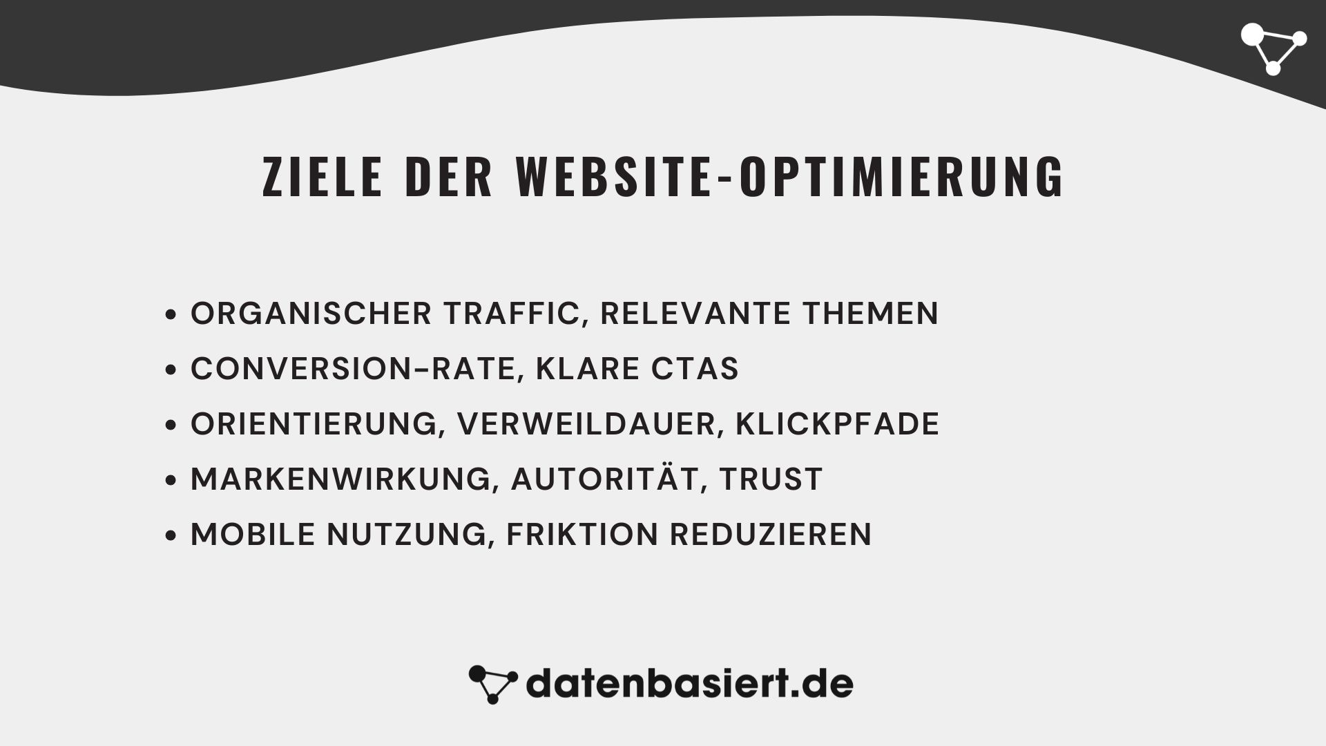 datenbasiert.de Ziele der Website-Optimierung
