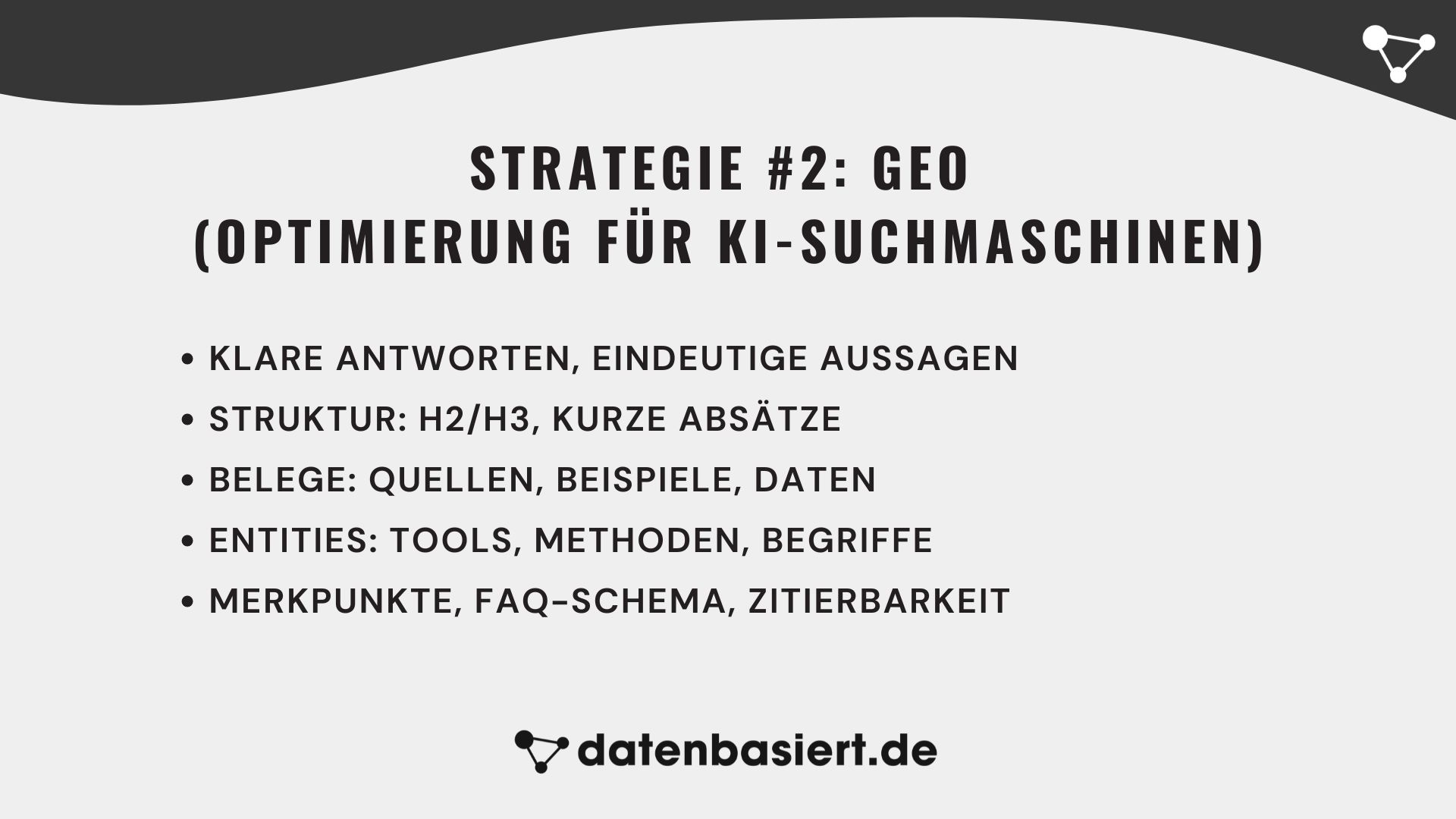 datenbasiert.de Website-Optimierung-Strategie #2 GEO (Optimierung für KI-Suchmaschinen)