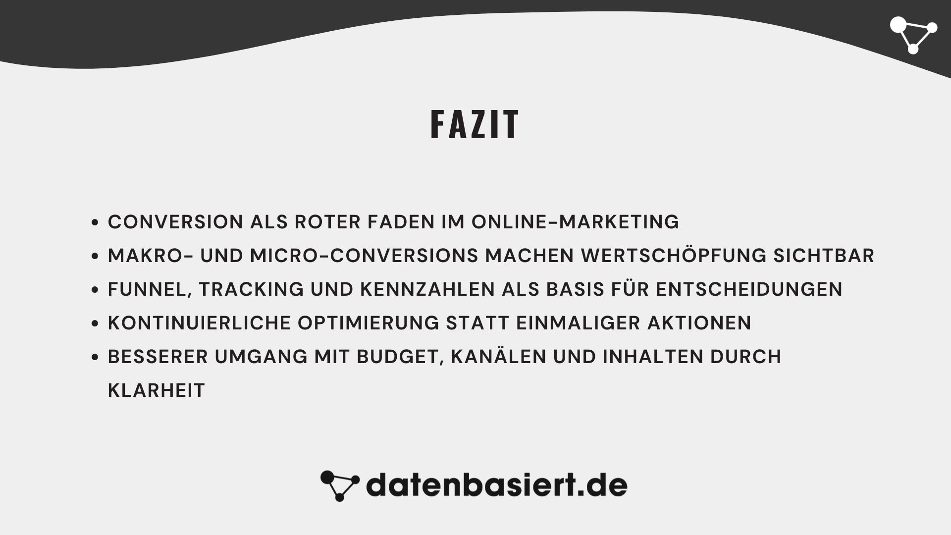 datenbasiert.de Fazit Conversions