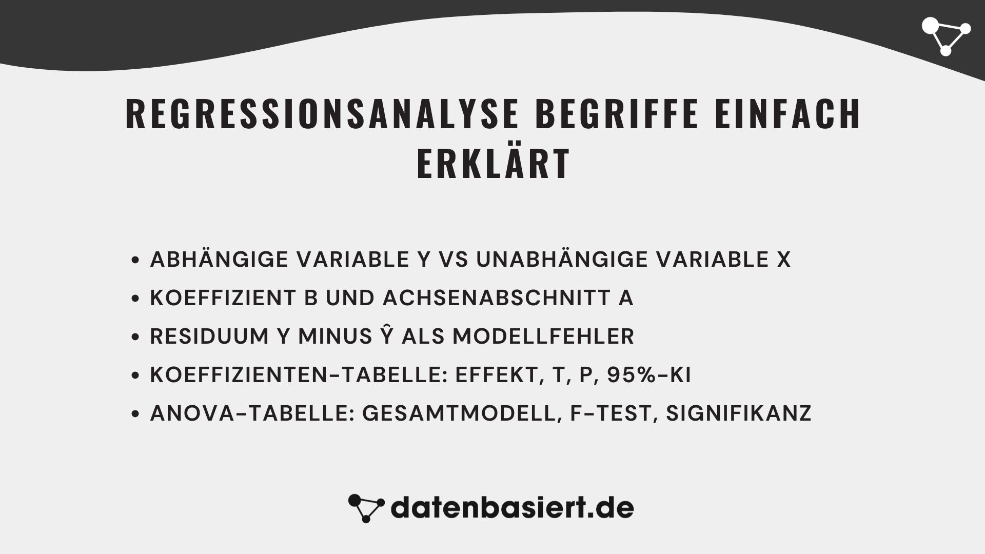 datenbasiert.de Regressionsanalyse Begriffe einfach erklärt