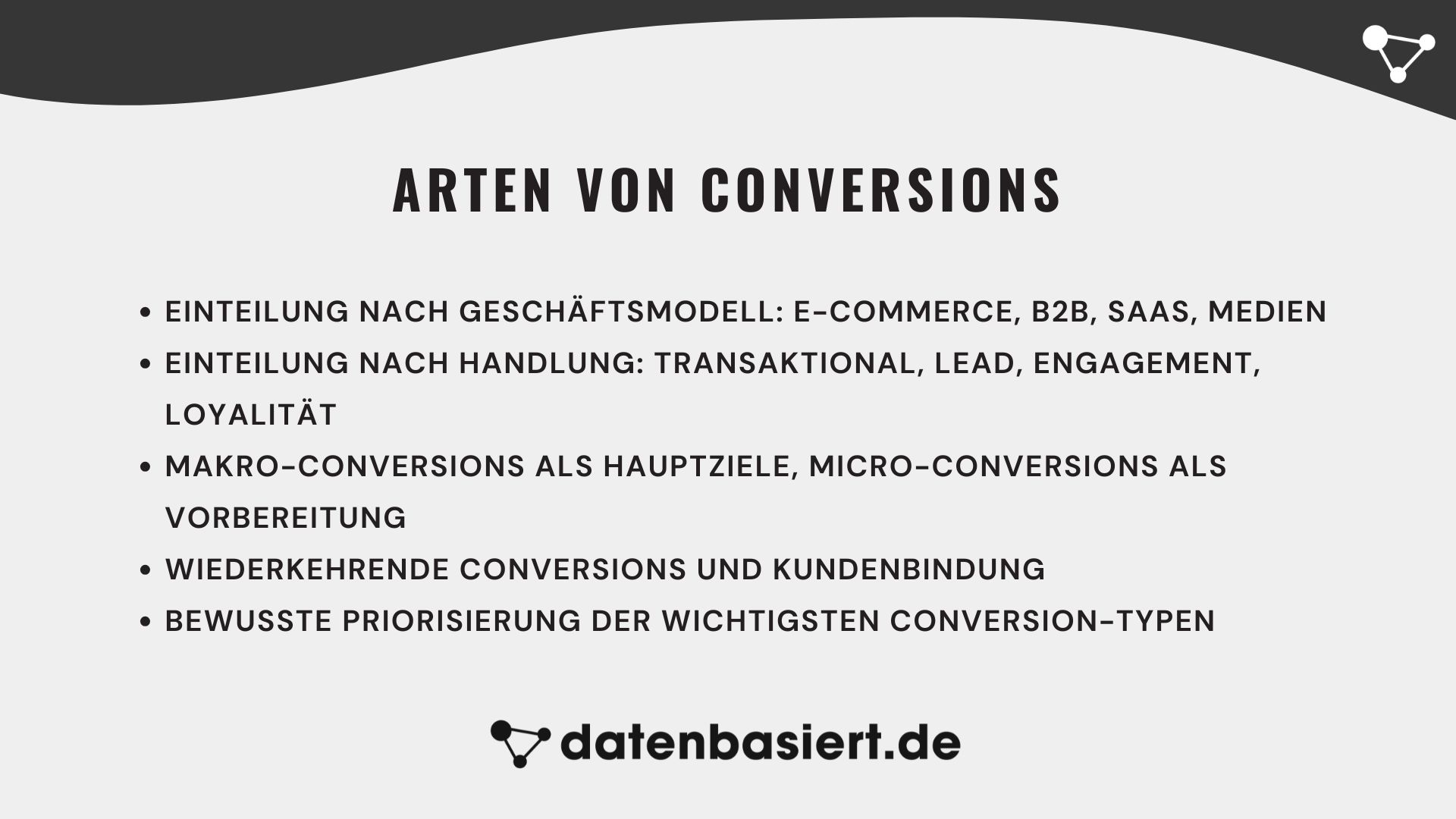 datenbasiert.de Arten von Conversions