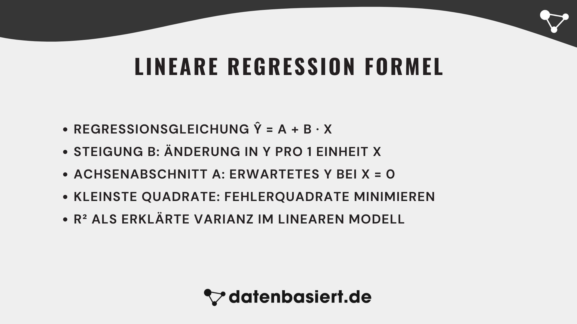 datenbasiert.de Lineare Regression Formel