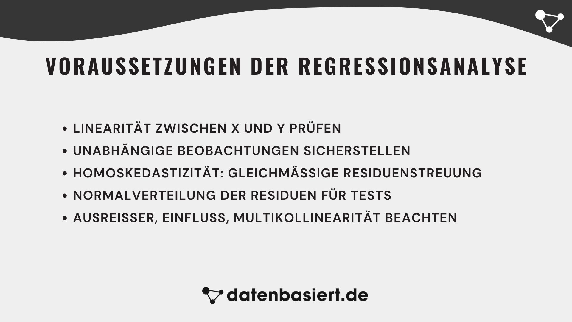datenbasiert.de Voraussetzungen der Regressionsanalyse