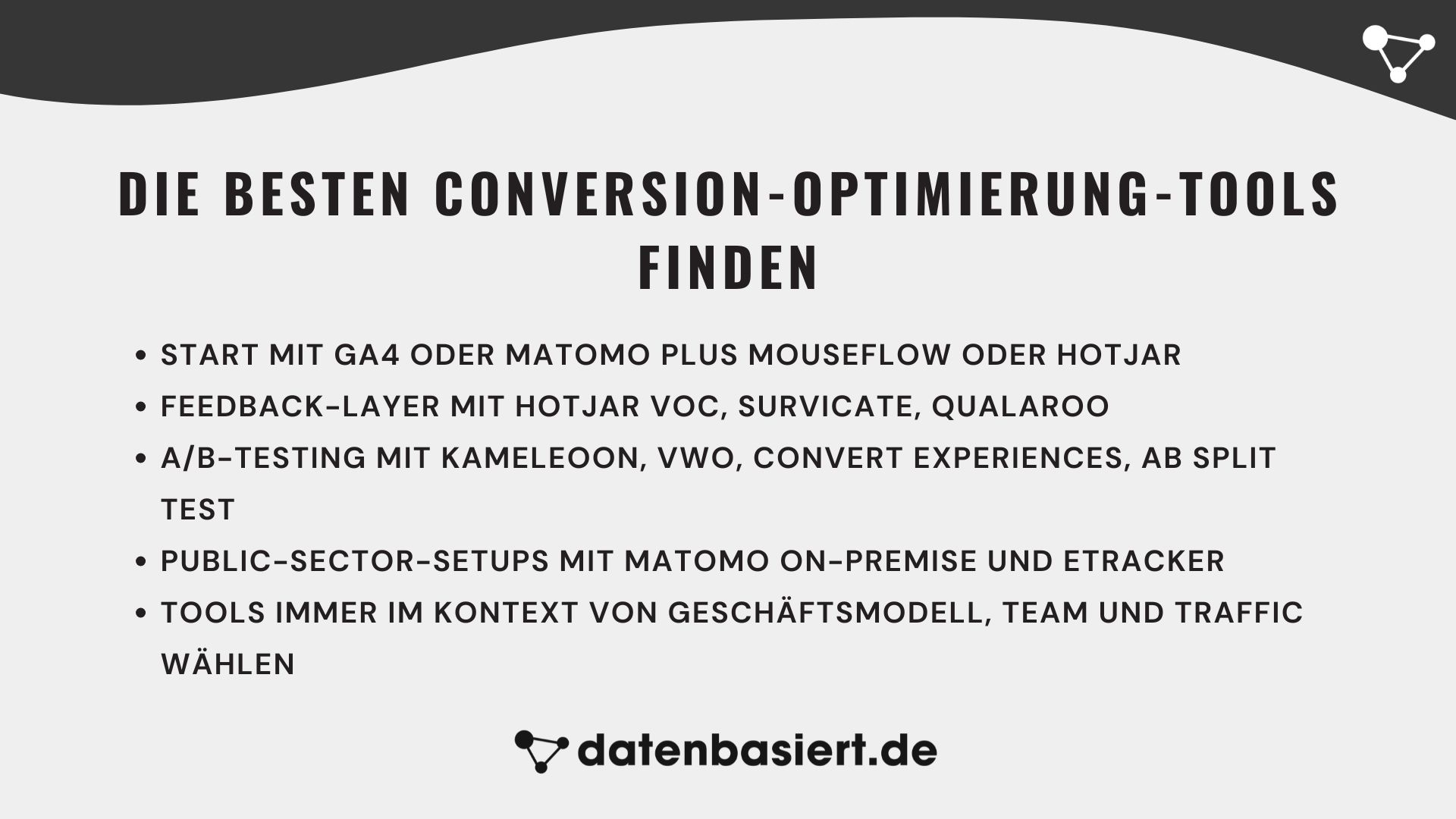datenbasiert.de Die besten Conversion-Optimierung-Tools finden