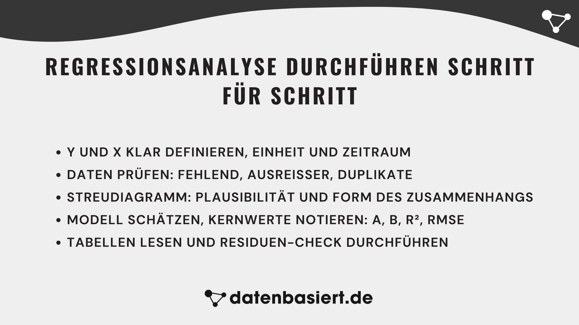 datenbasiert.de Regressionsanalyse durchführen Schritt für Schritt