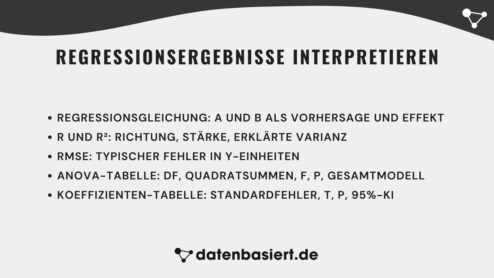 datenbasiert.de Regressionsergebnisse interpretieren