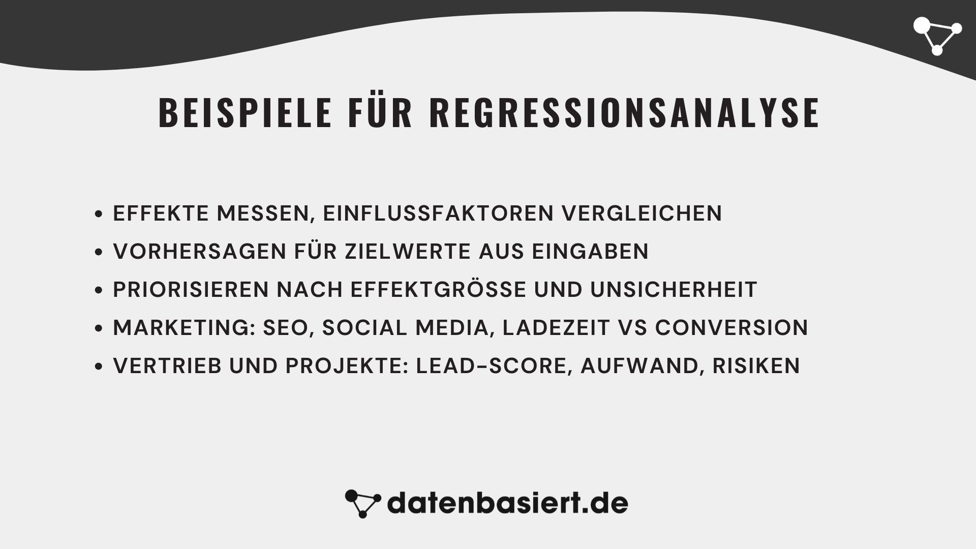 datenbasiert.de Beispiele für Regressionsanalyse