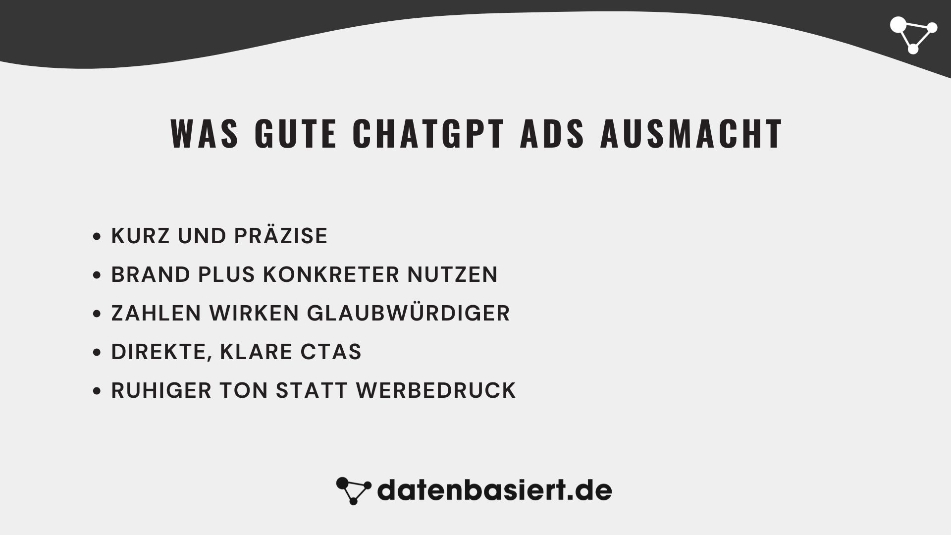 datenbasiert.de Was gute ChatGPT Ads ausmacht