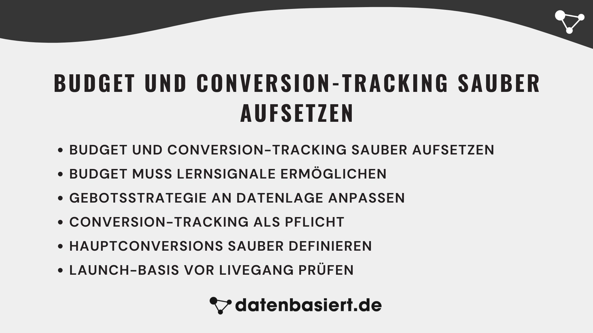 Budget und Conversion-Tracking sauber aufsetzen