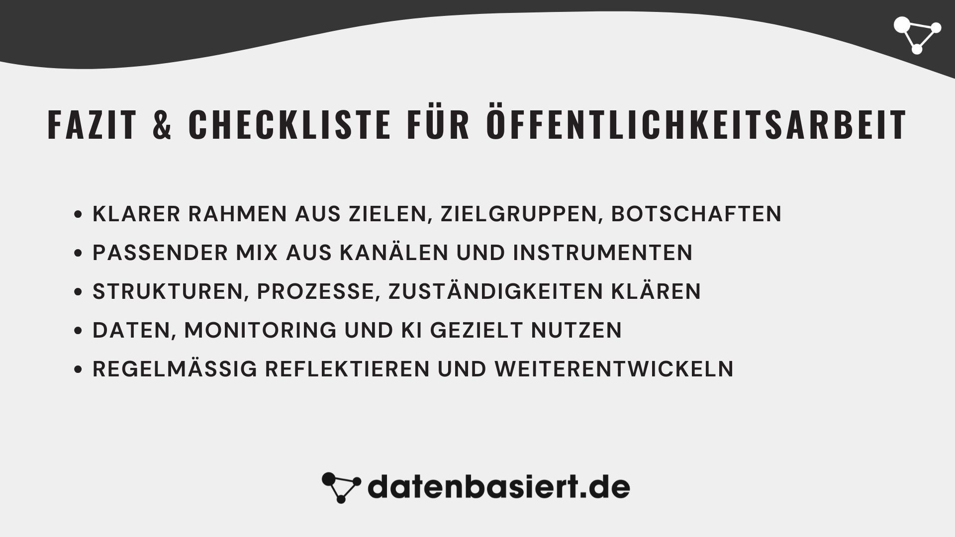 Fazit & Checkliste für Öffentlichkeitsarbeit