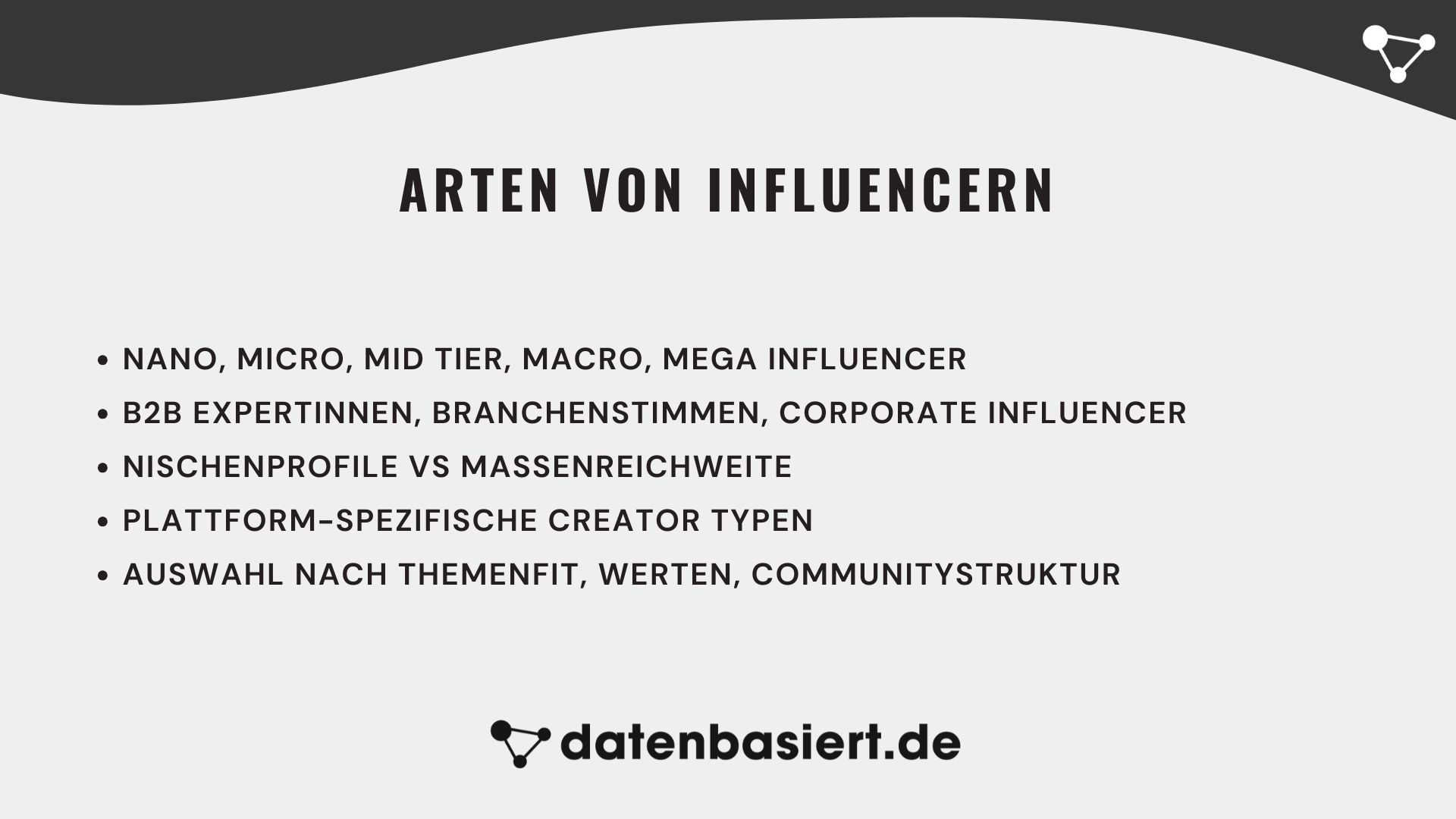 Arten von Influencern