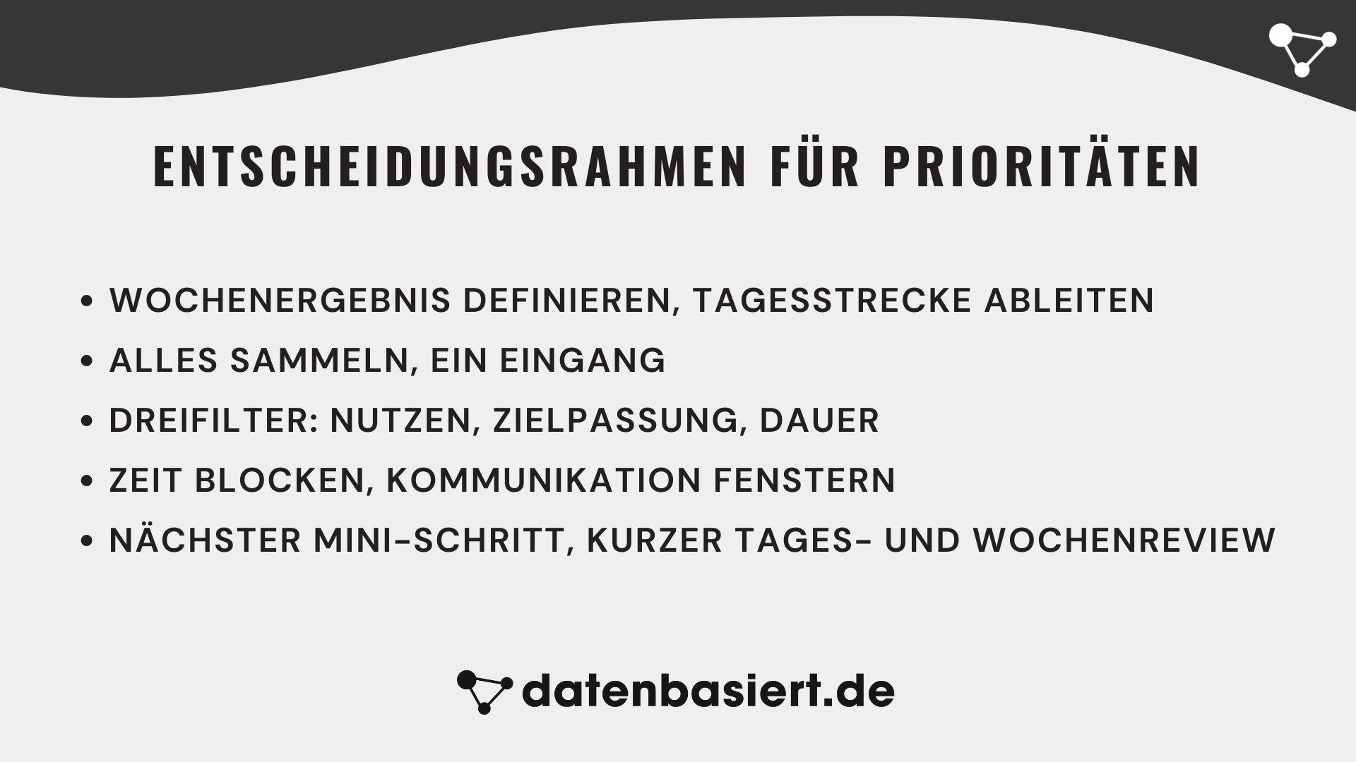 datenbasiert.de Entscheidungsrahmen für Prioritäten
