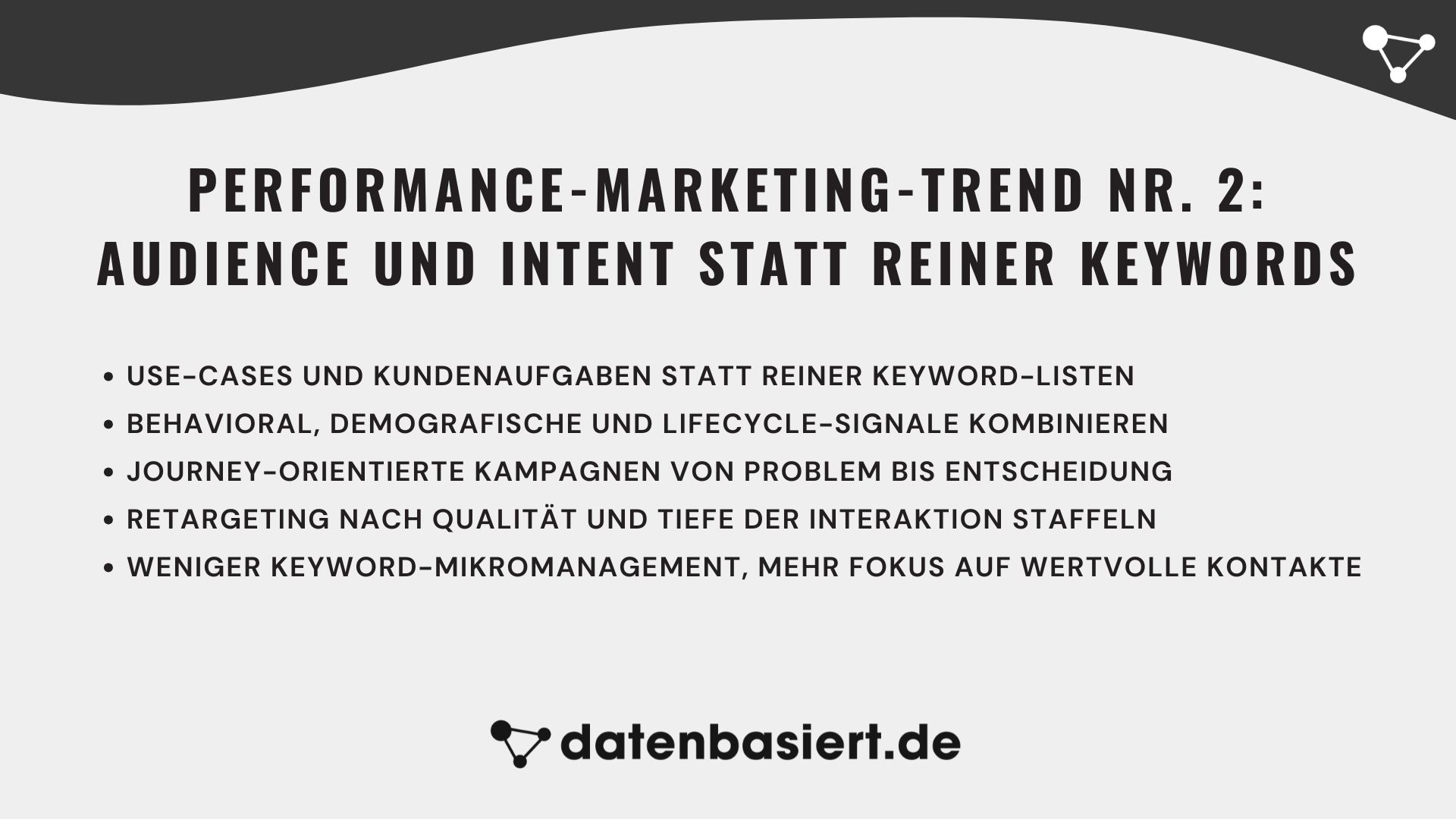 datenbasiert.de Performance-Marketing-Trend Nr. 2 Audience und Intent statt reiner Keywords