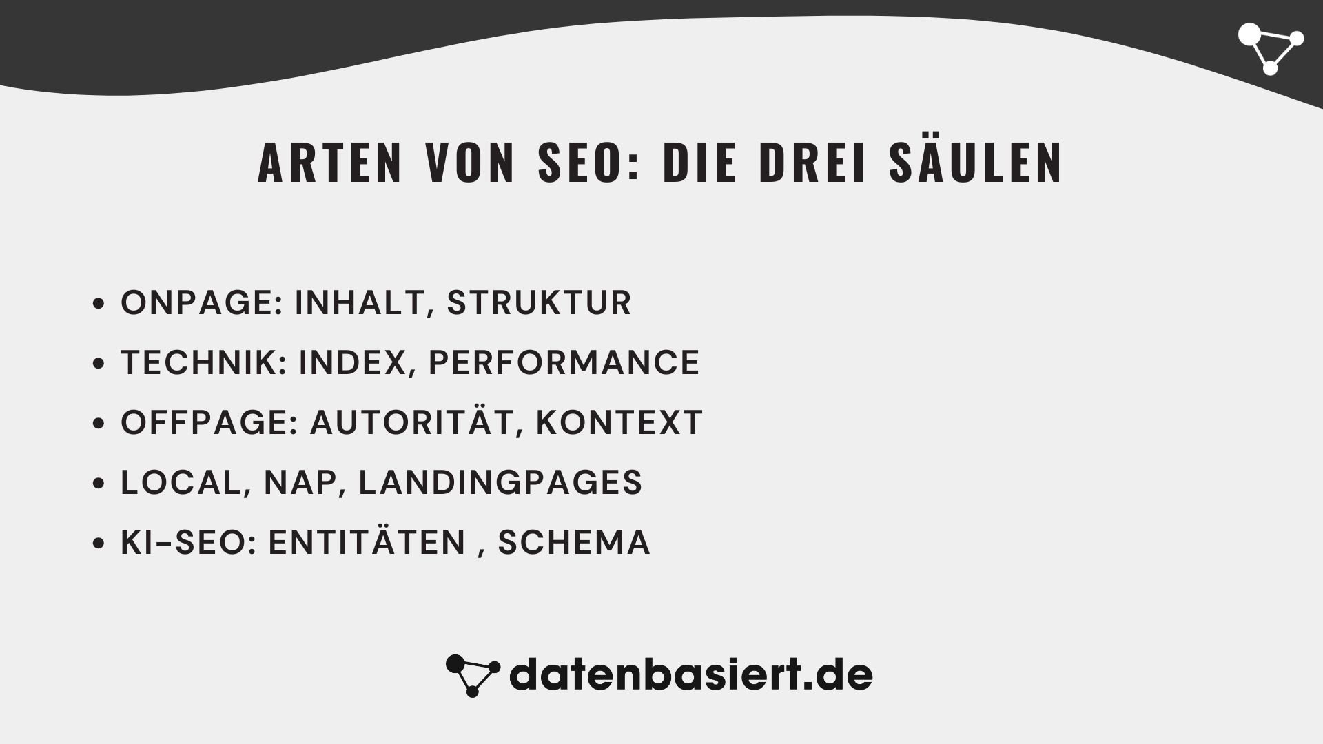 Arten von SEO die drei Säulen