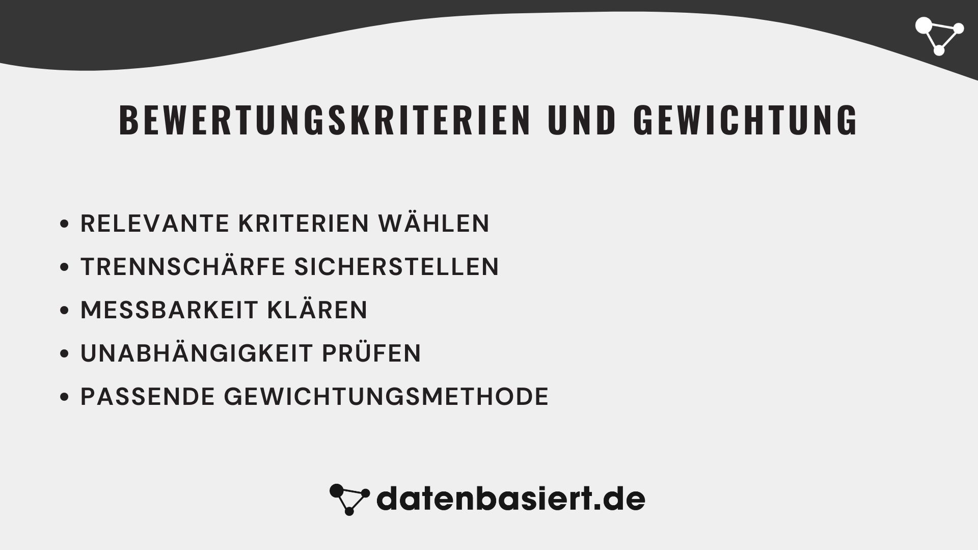 Bewertungskriterien und Gewichtung