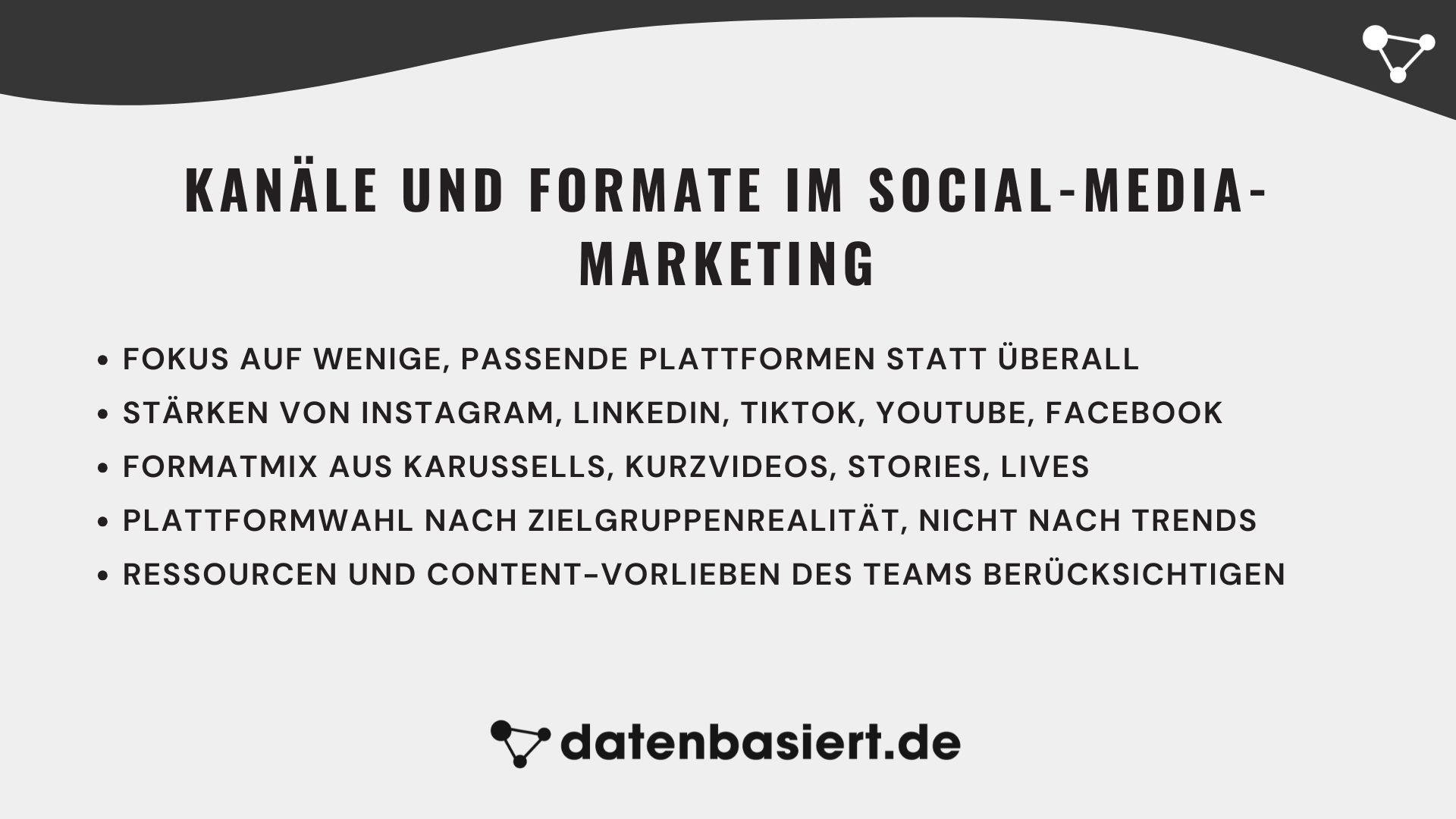Kanäle und Formate im Social-Media-Marketing
