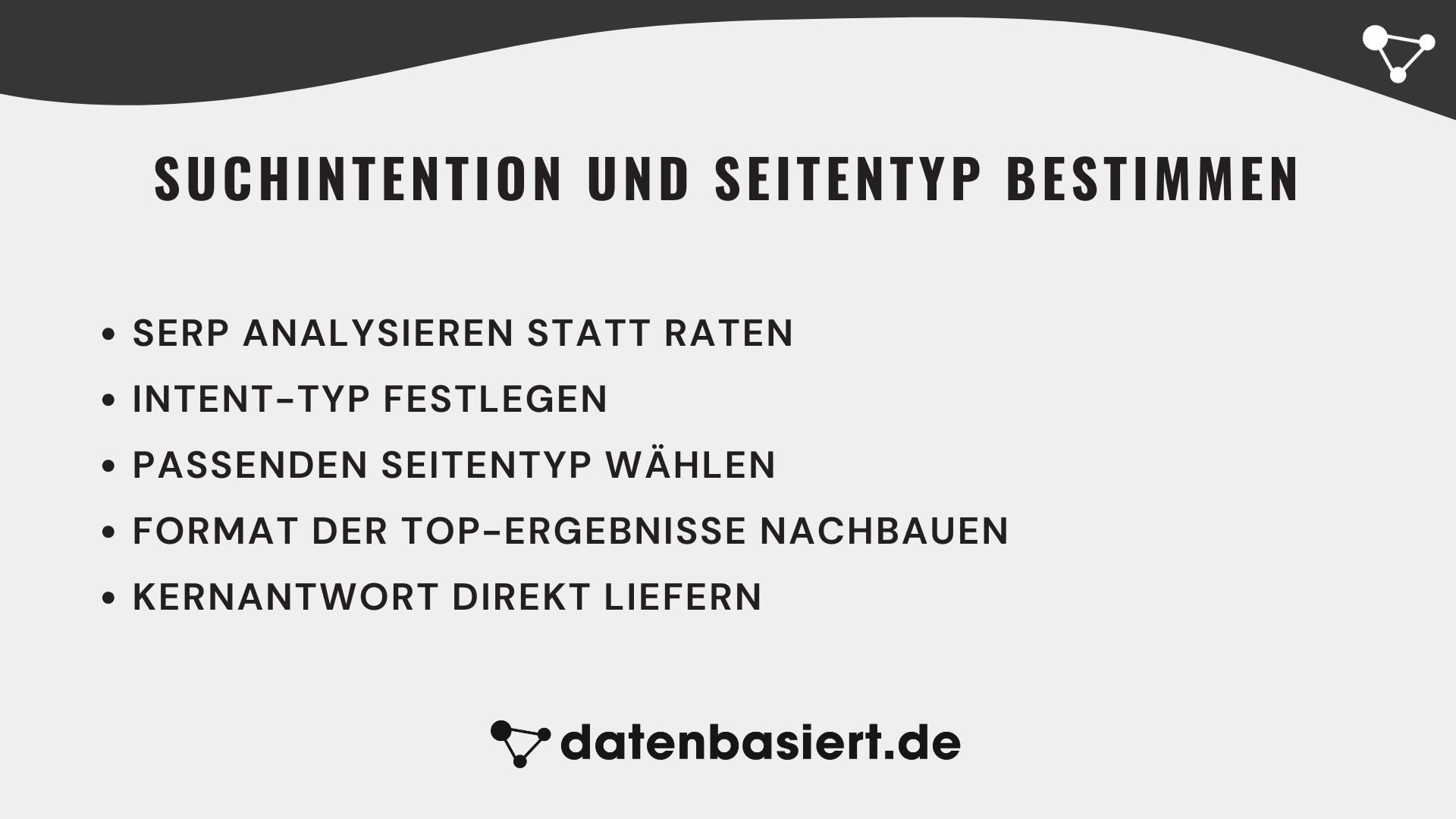 datenbasiert.de Suchintention und Seitentyp bestimmen