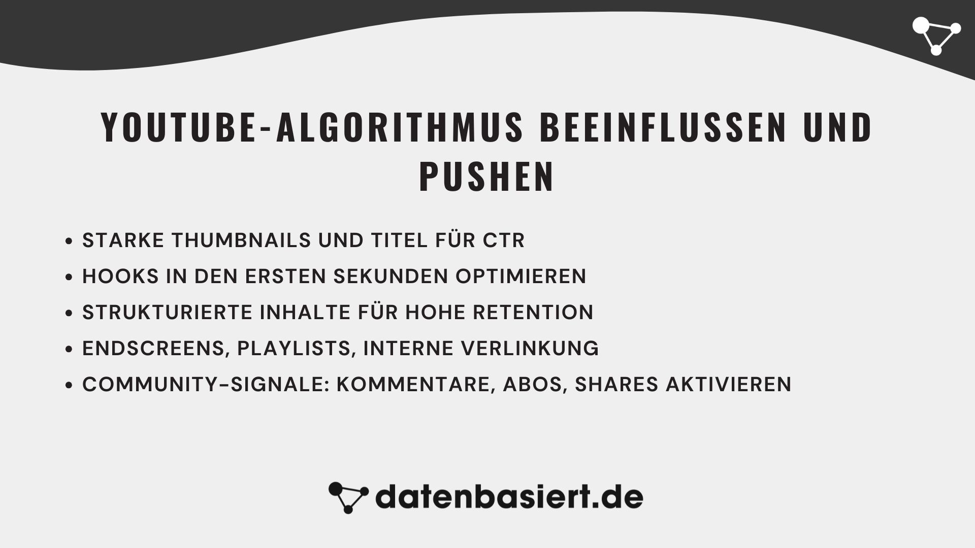 datenbasiert.de YouTube-Algorithmus beeinflussen und pushen