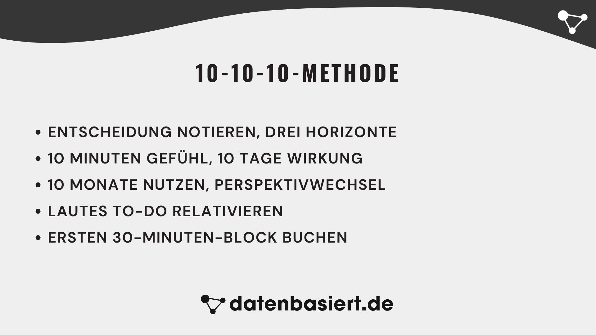 datenbasiert.de 10-10-10-Methode