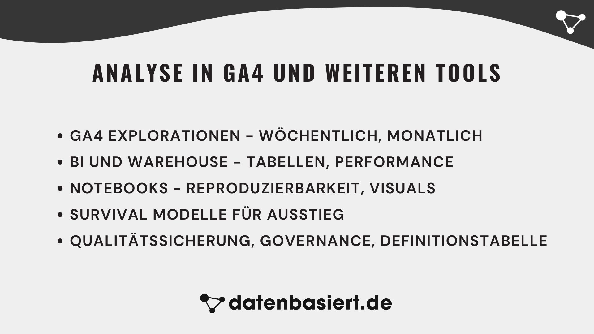 Analyse in GA4 und weiteren Tools