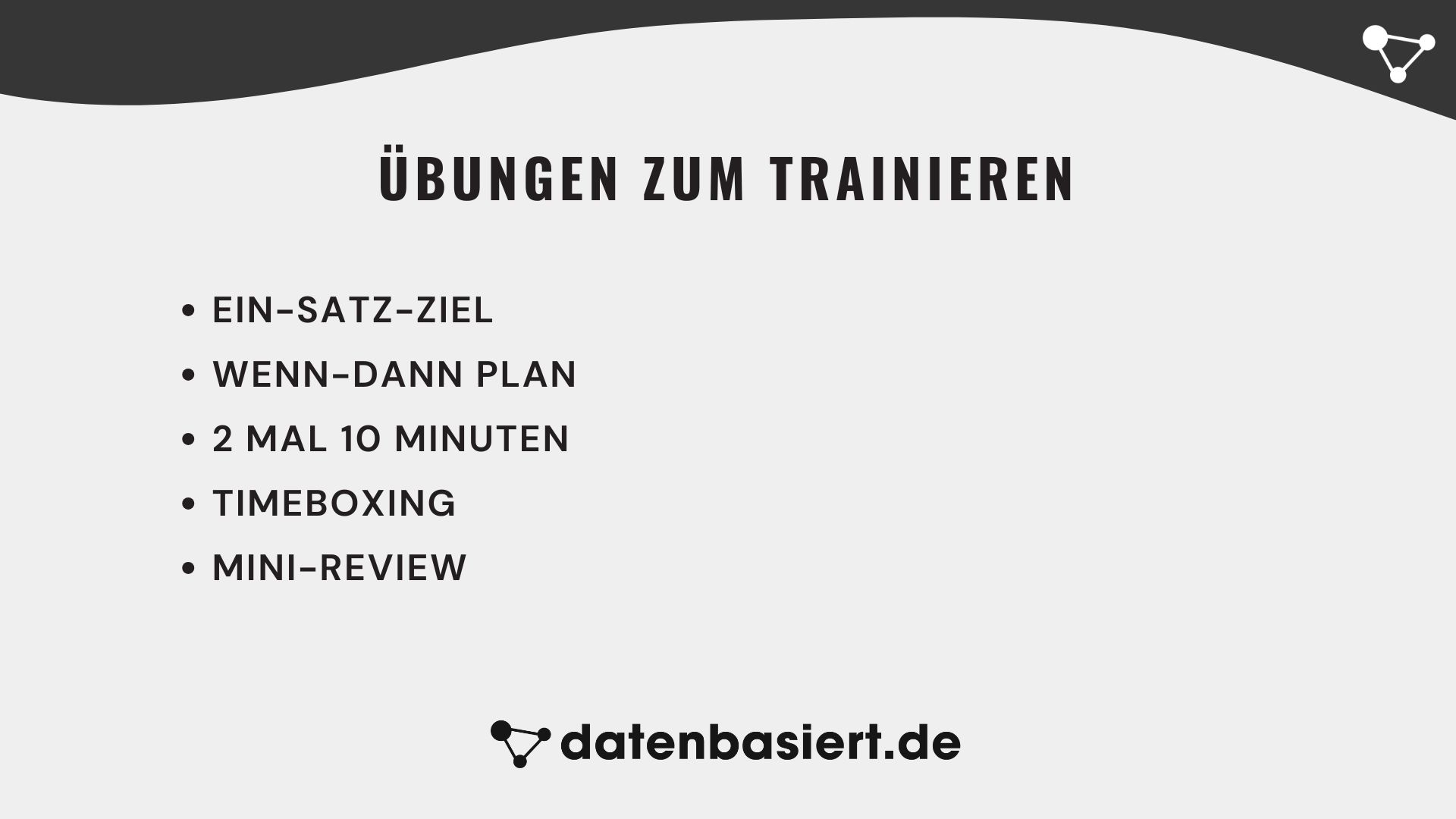 Übungen zum Trainieren