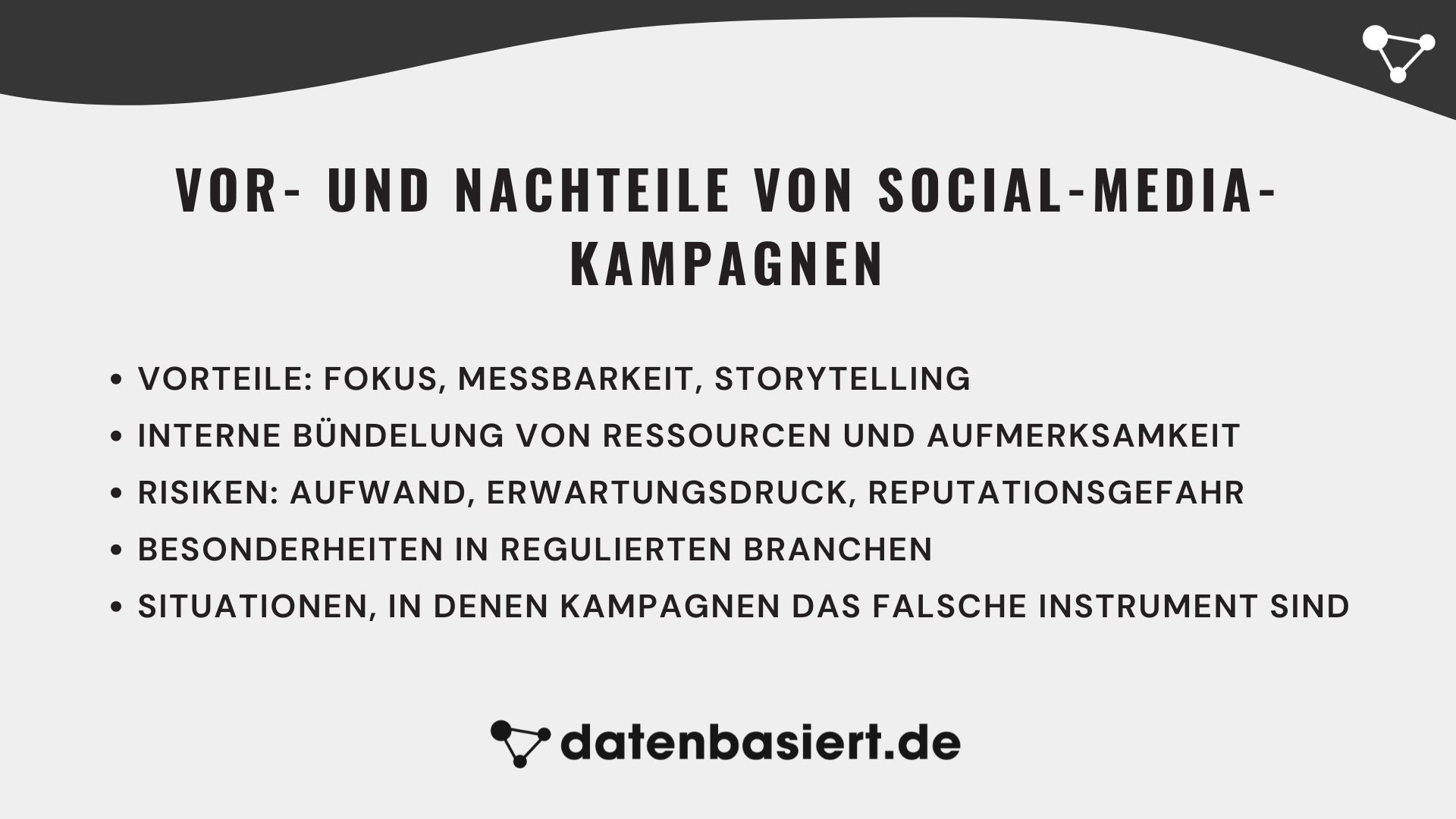 datenbasiert.de Vor- und Nachteile von Social-Media-Kampagnen