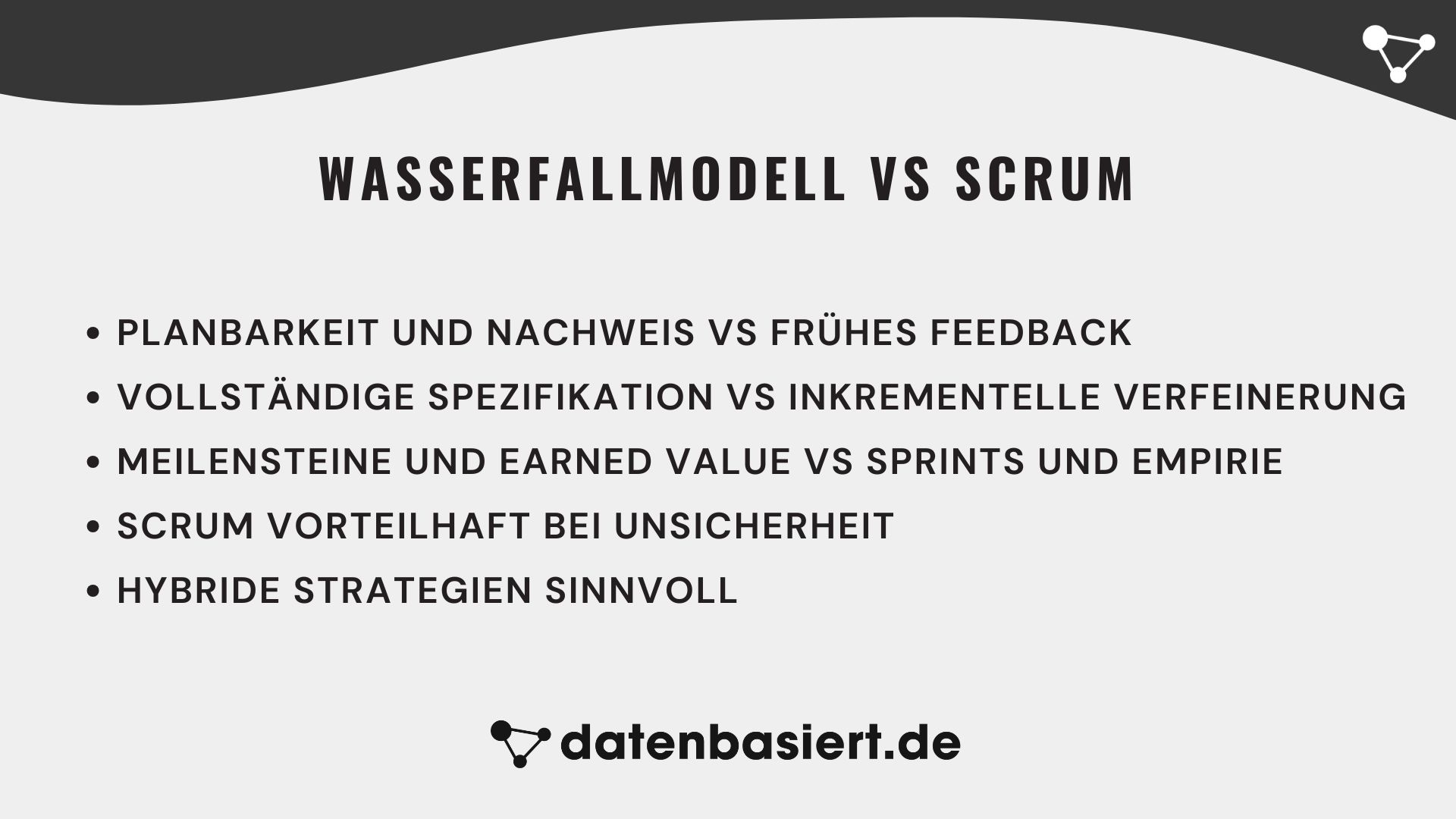 datenbasiert.de Wasserfallmodell vs Scrum