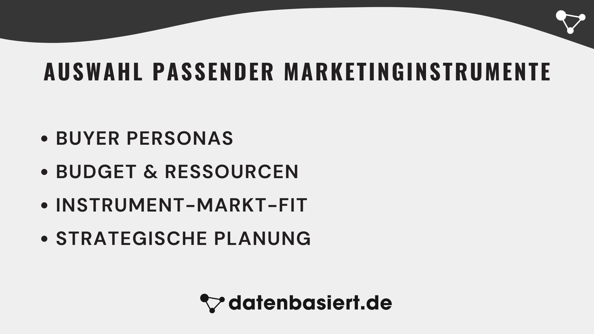 Auswahl passender Marketinginstrumente