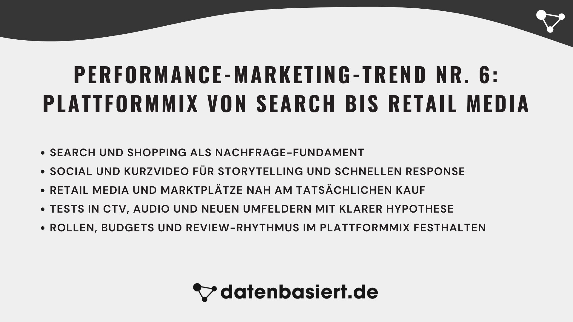 datenbasiert.de Performance-Marketing-Trend Nr. 6 Plattformmix von Search bis Retail Media
