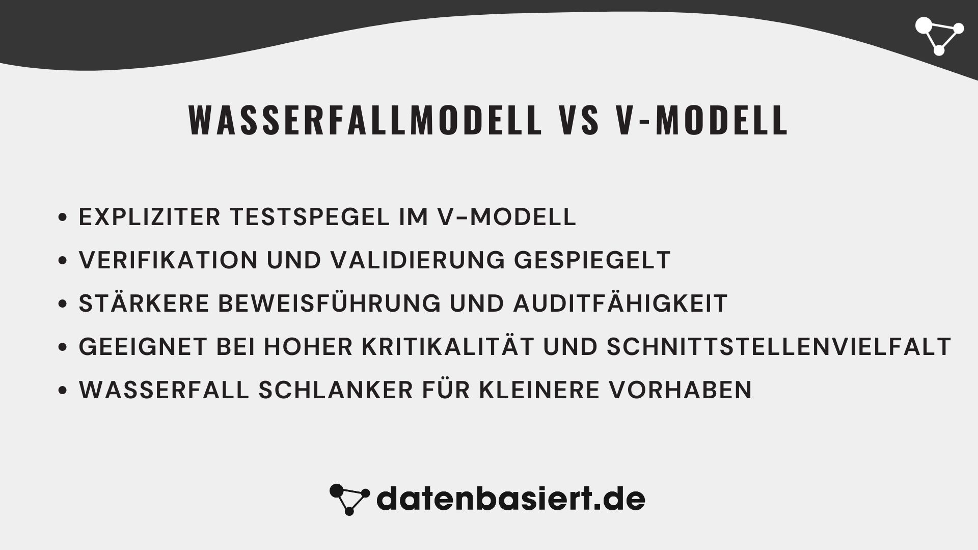 datenbasiert.de Wasserfallmodell vs V-Modell