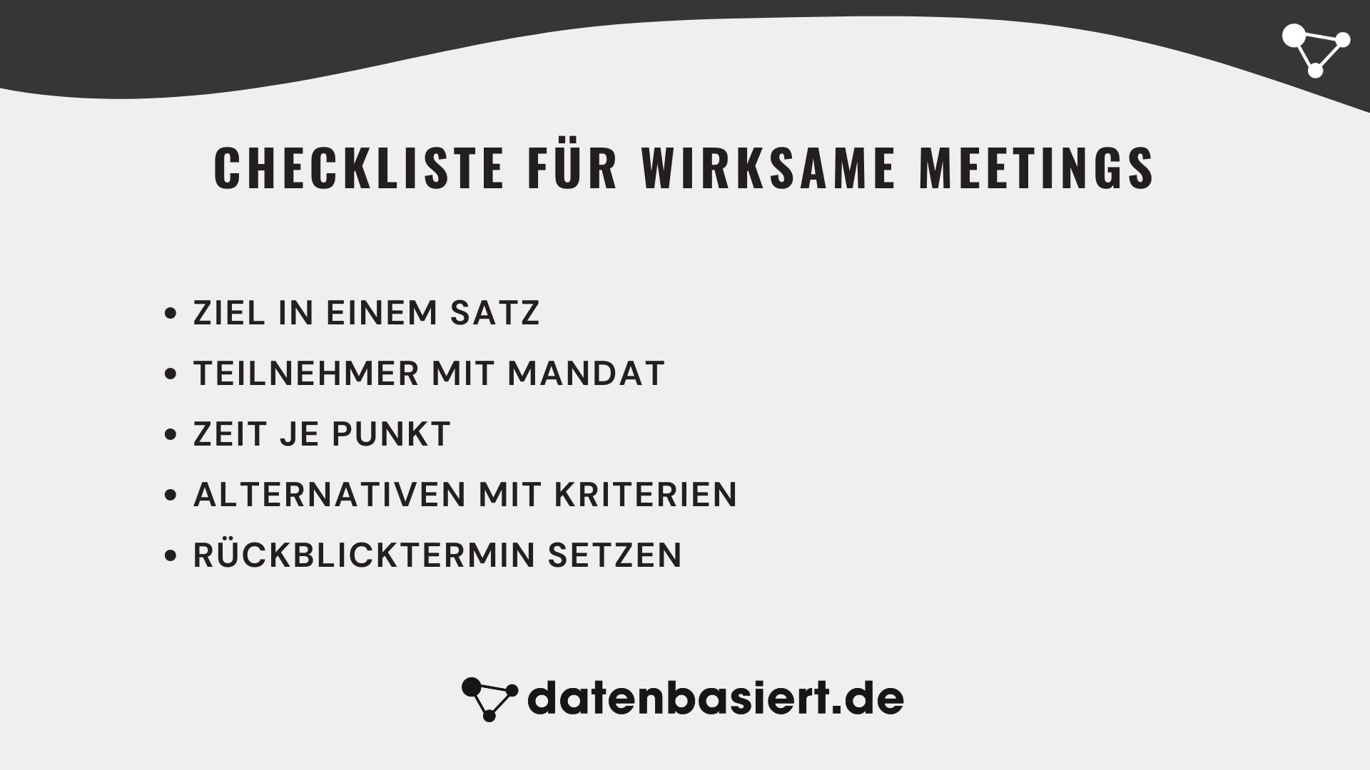 datenbasiert.de Checkliste für wirksame Meetings