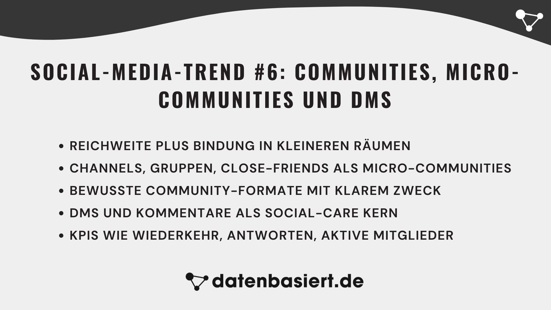 datenbasiert.de Social-Media-Trend #6 Communities, Micro-Communities und DMs