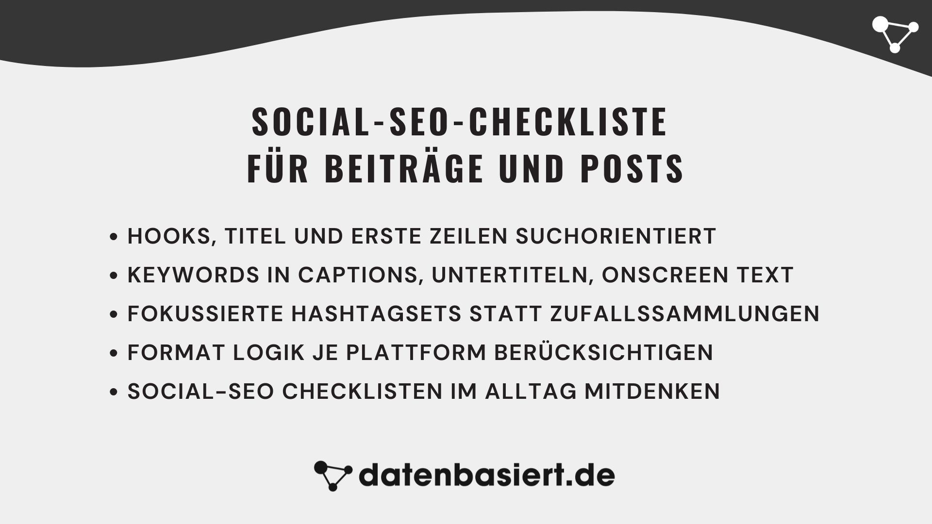 Social-SEO-Checkliste für Beiträge und Posts
