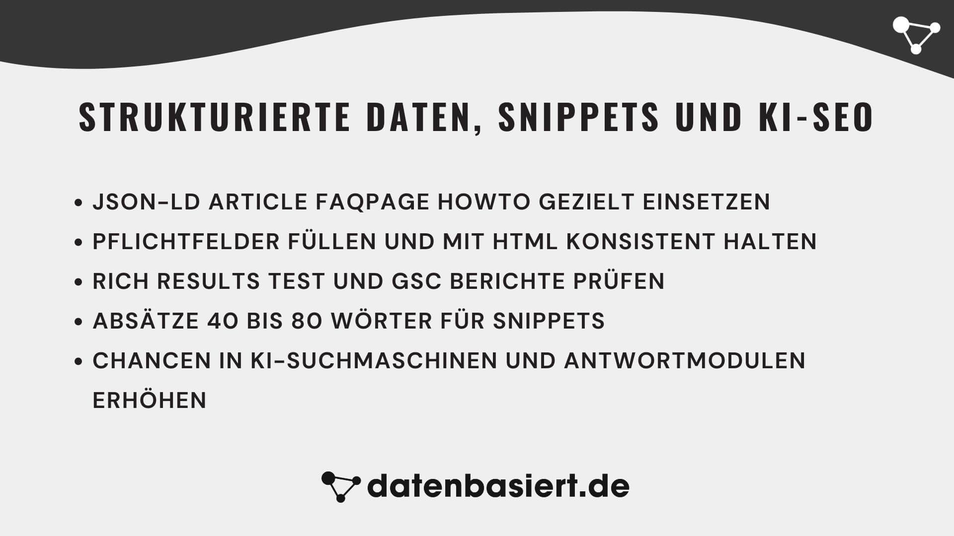 Strukturierte Daten, Snippets und KI-SEO (GEO)