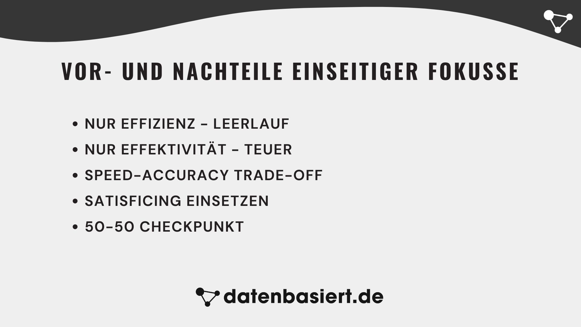 Vor- und Nachteile einseitiger Fokusse